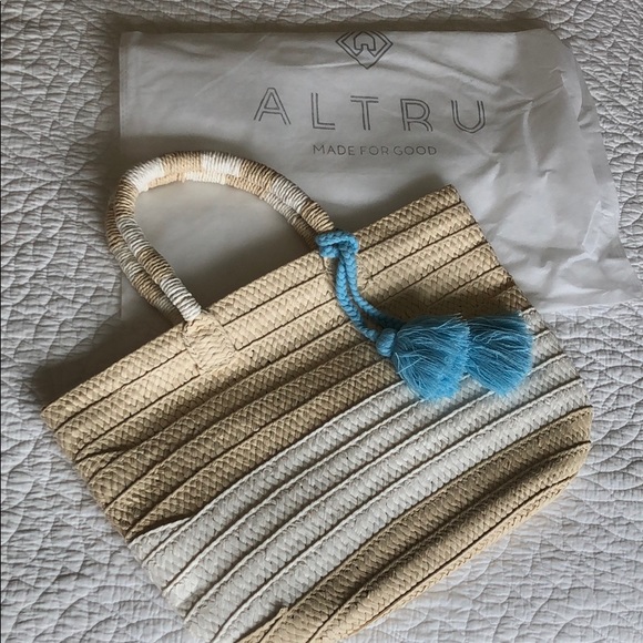 Altru Straw Tote Bag Beach Bag - Picture 2 of 2